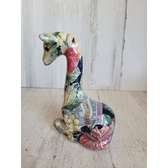 Vintage floral giraffe collectible zoo animal figure - Picture 2 of 6